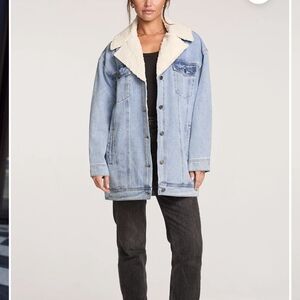 Saltwater LUXE Light Blue Jean Jacket with Sherpa Collar